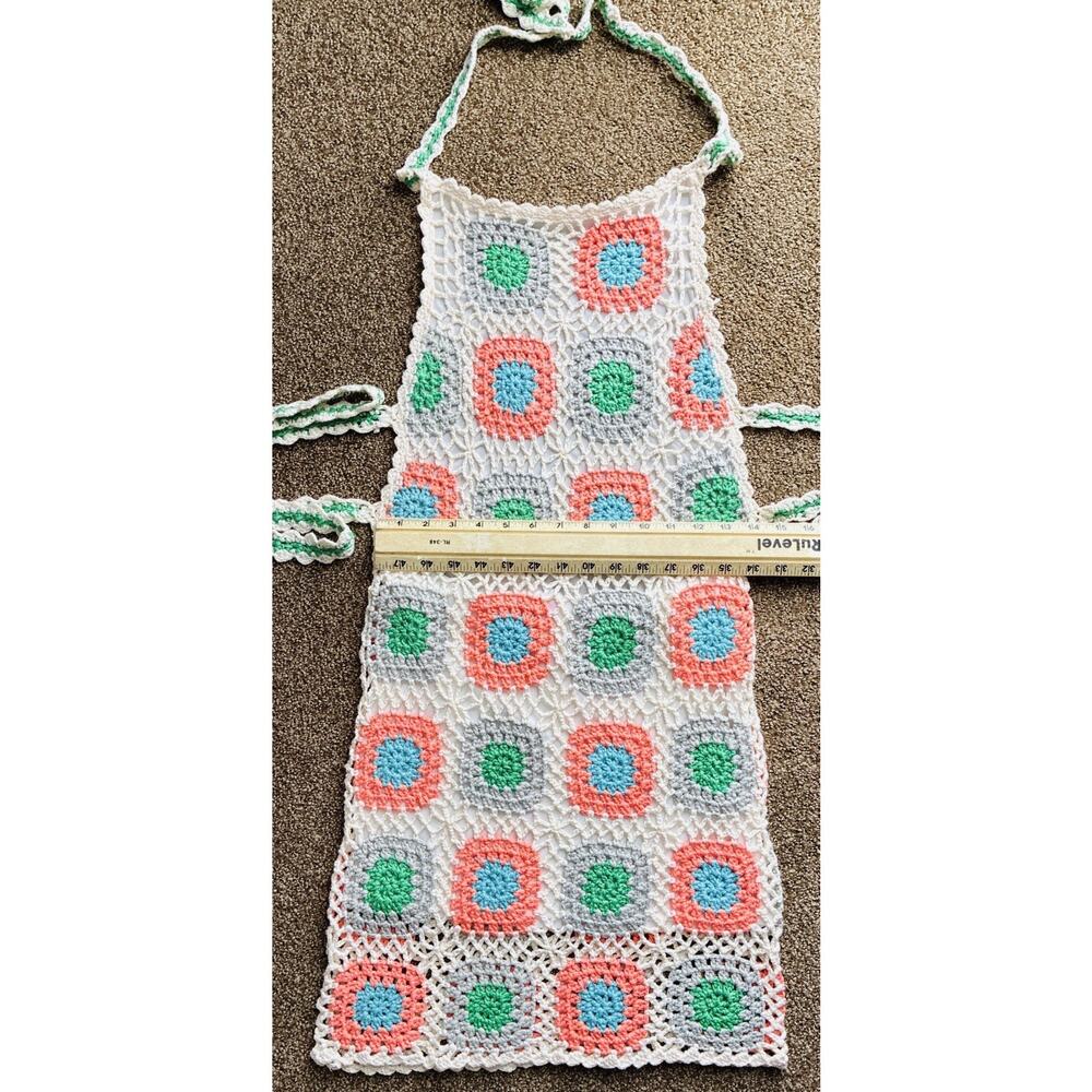 Pink Lily Crochet Mini Dress Womens M Multicolor Granny Square Boho - Picture 8 of 10